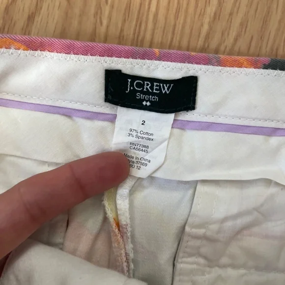 J. Crew Floral 3 Inch Inseam Colorful with Pockets Stretch Shorts Size 2 - Picture 5 of 8